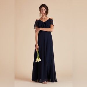 BIRDY GREY Jane Dress Chiffon Navy Medium Bridesmaid Bridal Wedding Formal Gown